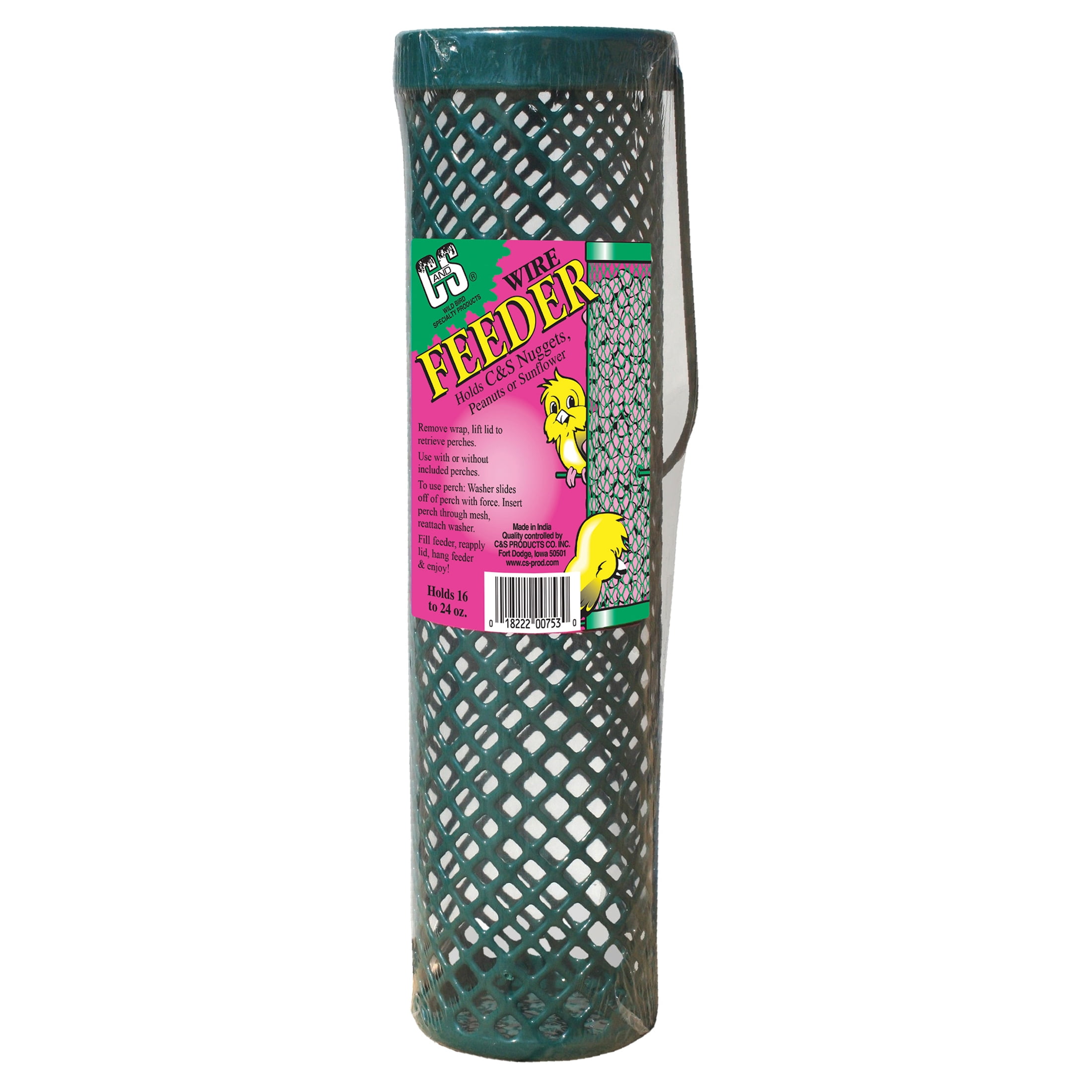 C&S Products Green Wire Suet Nugget or Ball Wild Bird Suet Feeder