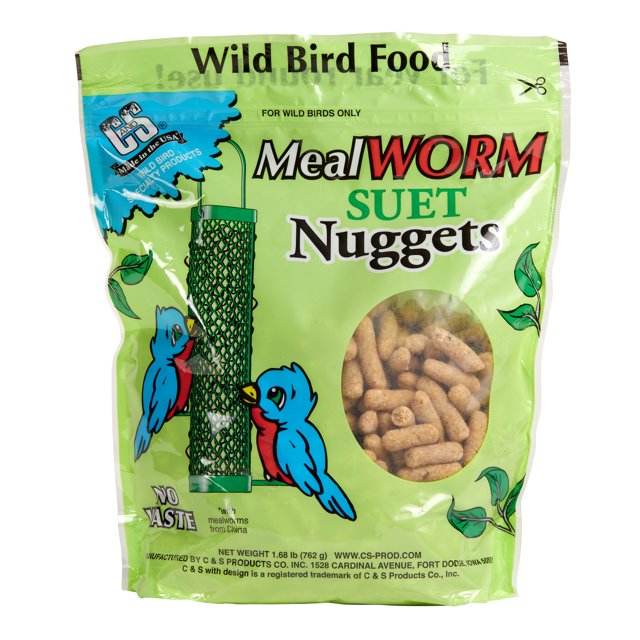 C&S Products Mealworm Suet Dough Nuggets, 27 oz, Wild Bird Food, Fresh