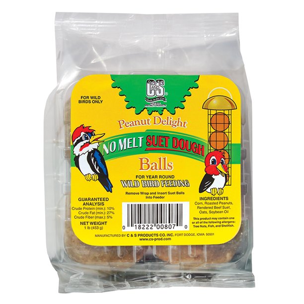 C&S Products NoMelt Peanut Delight Suet Dough Balls, New, Wild Bird