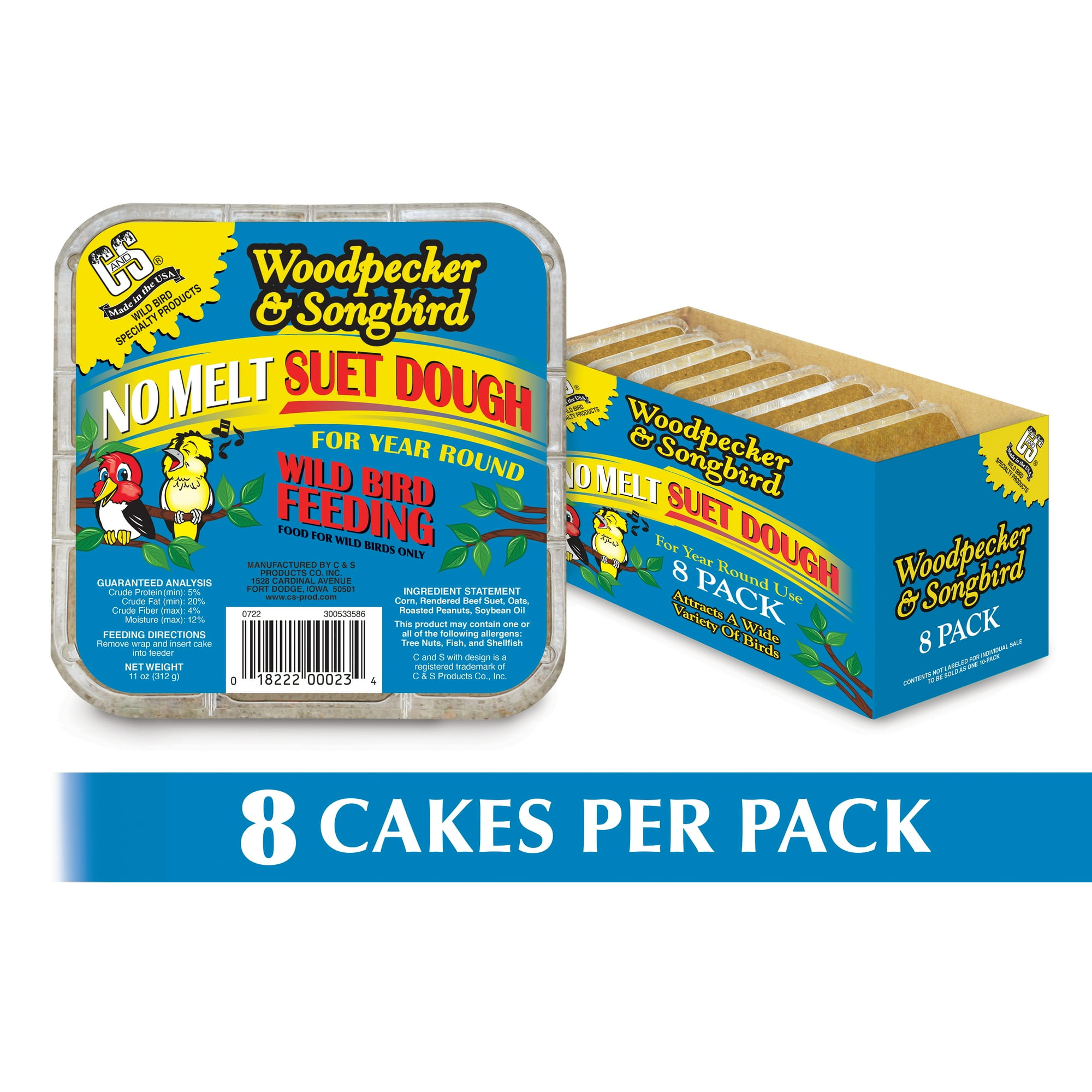 C & S Products No- Melt Suet Dough Woodpecker & Songbird Wild Bird