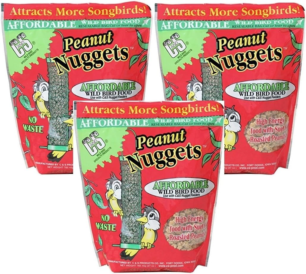 C&S Products Peanut Wild Bird Nuggets [Set of 3]