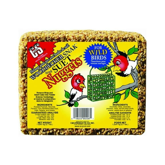 C & S Products Woodpecker Snak Bird Food Cake 2.7 Pounds