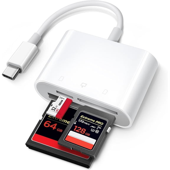 C SD Card Reader for  15//,   C to SD CF, Type C Memory Card  with Compact Flash/CF/SD/MicroSD Slots Compatible with   /Air/Mini  Laptop