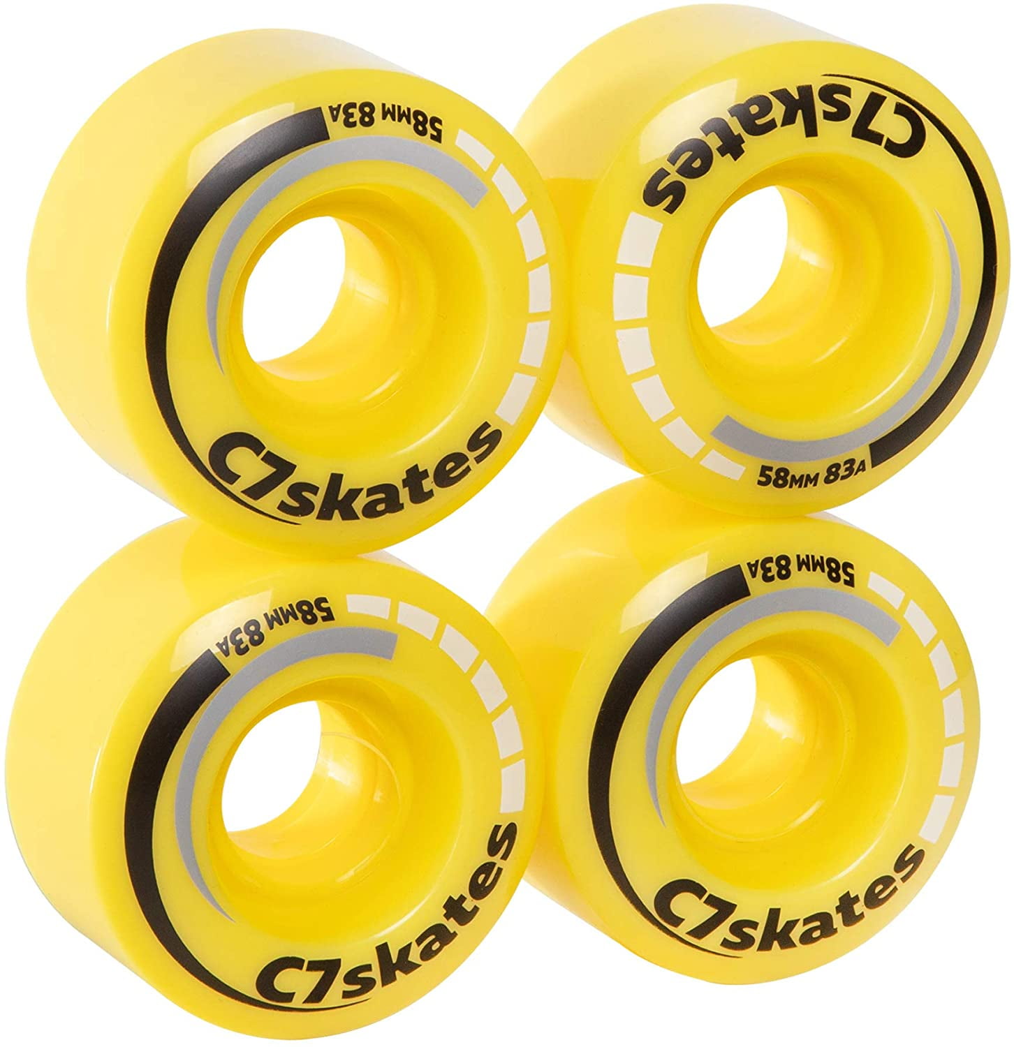 C SEVEN C7skates 83A PU 58x33mm Quad Roller Skate Wheels (Lemonpop