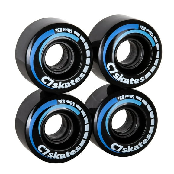 C SEVEN C7skates 83A PU 58x33mm Quad Roller Skate Wheels (Midnight)