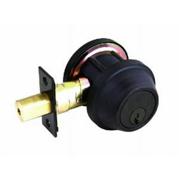C-Series Single Cylinder 2-Way Latch Deadbolt, Adjustable Backset, Brushed Bronze Finish