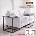 thumbnail image 1 of C Shape Metal Frame End Table 2 PCS, Sofa Table TV Tray Table for Living Room,Side Table for Bedroom (Gray), 1 of 13