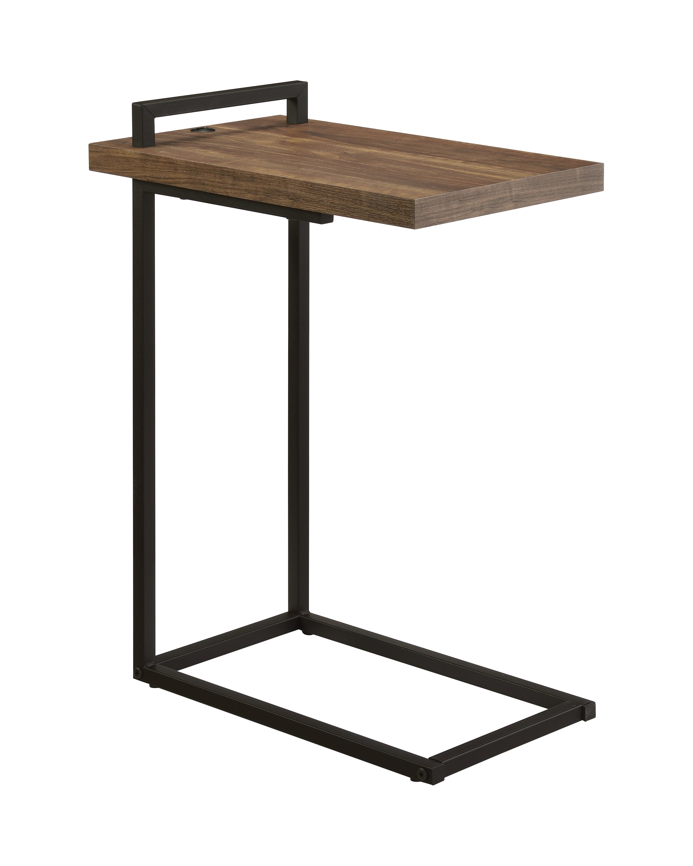 CShaped Accent Table With USB Charging Port