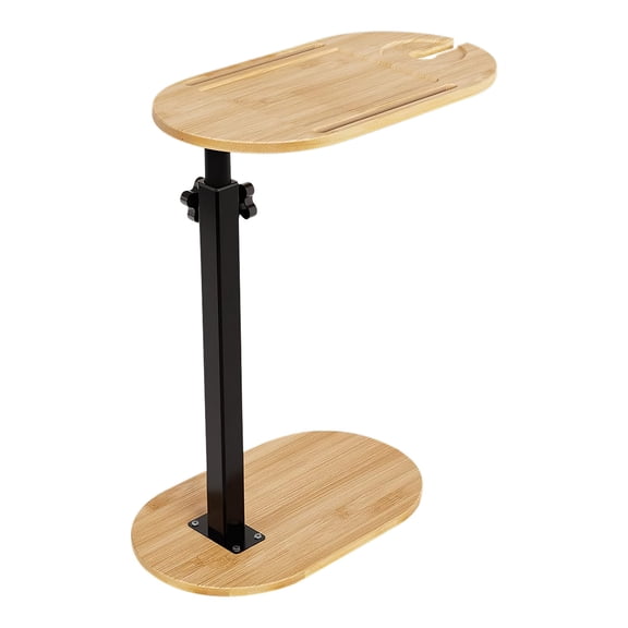 C-Shaped Bathtub Tray Table With Adjustable Height 360 Rotatable Desktop Freestanding Bath Caddy Against Wall Couch Bed Sofa Side Table