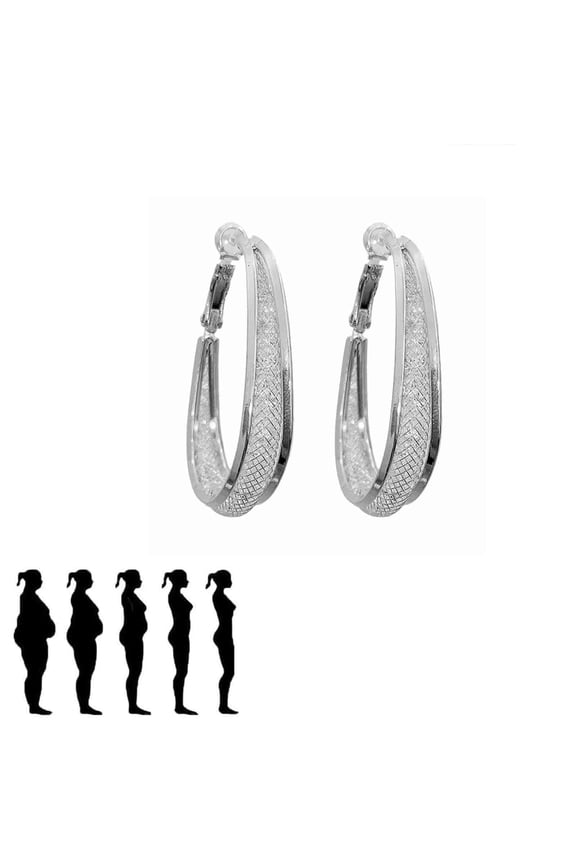 Oval Shape Earrings for Women - Metal Hoop Earrings, U Shaped Earring for Jewelry Gifts, Birthday Jewelry Wedding Gifts for Her