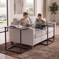 thumbnail image 1 of C Shaped End Table 2 PCS,C-Table for sofa,Side Table for Bedroom, Living Room, Home Office,Gray, 1 of 11