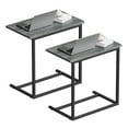 thumbnail image 1 of C Shaped End Table 2pcs,C-Table for sofa,Side Table for Bedroom, Living Room, Home Office,Gray, 1 of 6