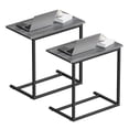 thumbnail image 1 of C Shaped End Table 2 PCS,C-Table for sofa,Side Table for Bedroom, Living Room, Home Office,Gray, 1 of 10