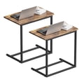 thumbnail image 1 of C Shaped End Table 2 PCS, Side Table for Sofa,Modern C-Table for Livingroom,Bedroom,Brown, 1 of 10