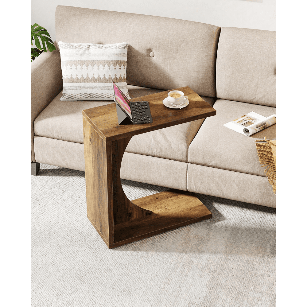 C-Shaped End Table, Couch Table For Small Space, Small Sofa Side Table ...