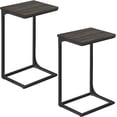 thumbnail image 1 of VASAGLE C-Shaped End Table, Set of 2, Side Table for Sofa, Couch Table with Metal Frame, Small TV Tray Table for Living Room, Bedroom, Ebonized Oak Finish and Black, 1 of 5