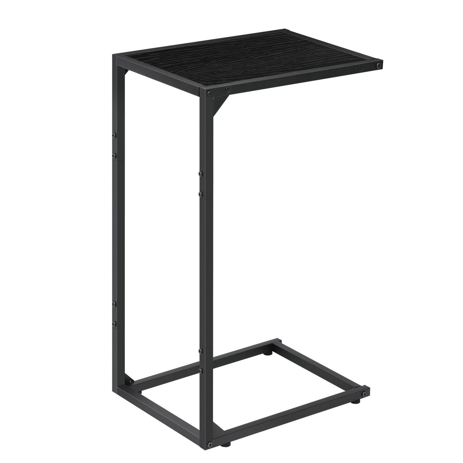 C-Shaped End Table, Side Table for Couch, Slim C Table with Metal Frame for Living Room Bedroom Black