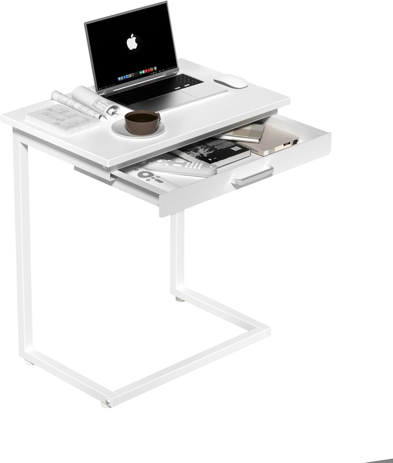 C Shaped End Table Small Couch Side Table with Drawer for Living Room C Shaped End Table Small Couch Side Table with Drawer for Living Room
