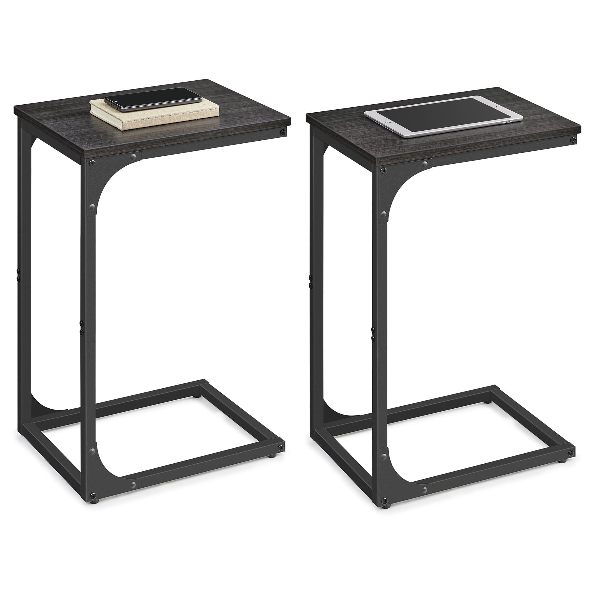VASAGLE C-Shaped End Table Sofa Side Table Small Side Table for Couch for Living Room Bedroom