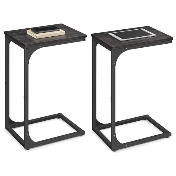 VASAGLE C-Shaped End Table Sofa Side Table Small Side Table for Couch for Living Room Bedroom