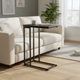 thumbnail image 1 of C Shaped End Table with Metal Frame - Modern Slim Sofa Side Table for Living Room, Grey, 1 of 9