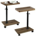 thumbnail image 1 of C Shaped End Tables Living Room Set of 2, Adjustable Height Side Table with Wheels, 360° Swivel Small TV Tray C Table for Bedroom, Couch Tables That Slide Under for Sofa Bed Chair, 1 of 9