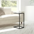 thumbnail image 1 of C-Shaped End Tables, Narrow Sofa Side Table, Small Bedside Coffee Table for Living Room, Bedroom - Wood Grain Top & Metal Frame, Industrial Look, Easy Assembly,Grey, 1 of 1