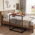thumbnail image 1 of C Shaped End Table,Side Table TV Tray Table for Sofa,Couch Table for livingroom,Bedroom(Rustic Brown), 1 of 12