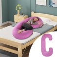 thumbnail image 1 of C-Shaped Pregnancy Pillow Cover Lumbar Support for Side Sleeping 140x70cm Removable Soft Fabric Maternity Pillowcase Green Home Decor Comfortable Breathable Zipper Closure Easy Care Machine Washable, 1 of 4
