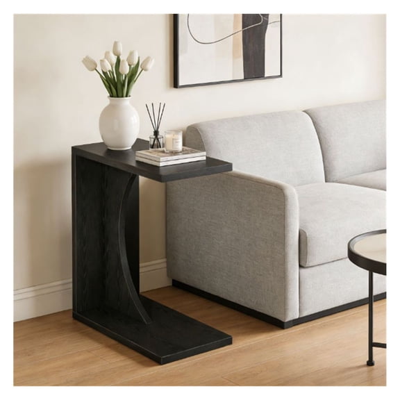 C Shaped Side Table, 23.6" Sofa End Tables, Coffee Table, Small Space Living Room Tables, Modern Adjustable End Table