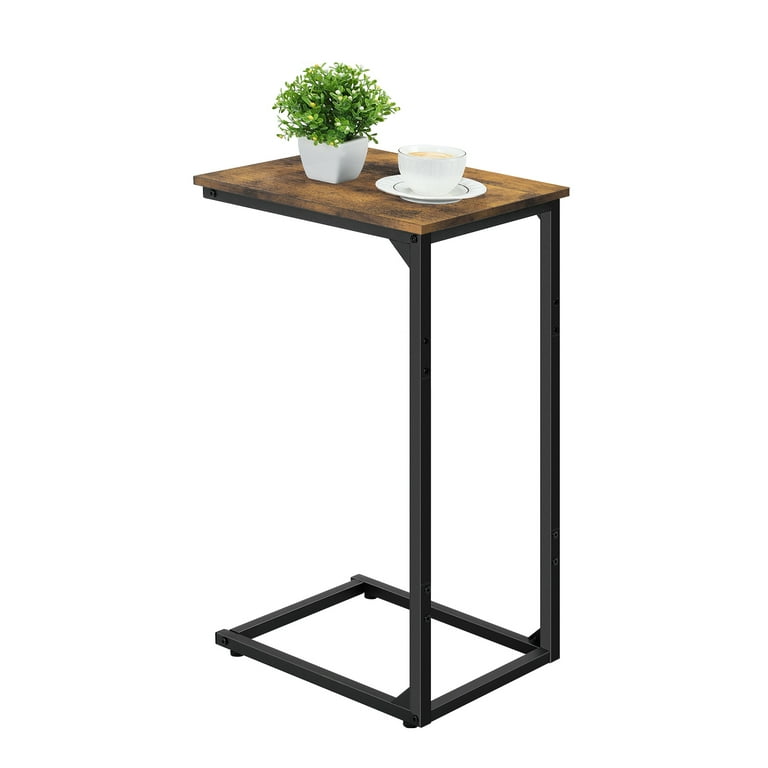 C Shaped End Table for Sofa Adjustable Height Slim Side Table for Couch and Bed Metal Frame with 70cm Tall Design Coffee Table Bedside Table for