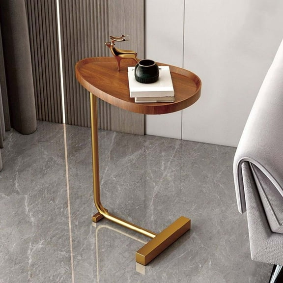 C-Shaped Side Table - Mobile Coffee & Laptop Table with Sturdy Metal Frame, 17.72" x 11.8" x 23.62", Space-Saving Design for Sofa, Bed, Dorm & Small Spaces