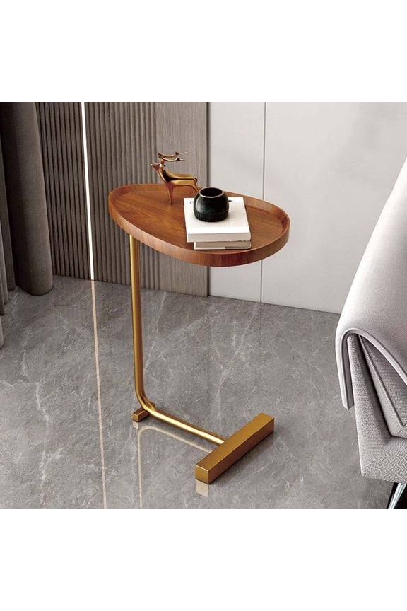 C-Shaped Side Table - Mobile Coffee & Laptop Table with Sturdy Metal Frame, 17.72" x 11.8" x 23.62", Space-Saving Design for Sofa, Bed, Dorm & Small Spaces