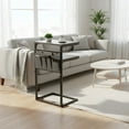 thumbnail image 1 of C Shaped Side Table with Adjustable Height - Rustic End Table for Small Spaces, 1 of 9