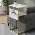 thumbnail image 1 of C Shaped Side Table with Adjustable Height - Rustic Golden Finish, 1 of 9