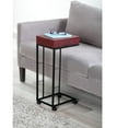 thumbnail image 1 of C Shaped Under Couch Table, Side Table for Bedroom, Small End Table for Living Room, Sofa Snack Coffee Bedside Table with Rolling Casters, 1 of 4