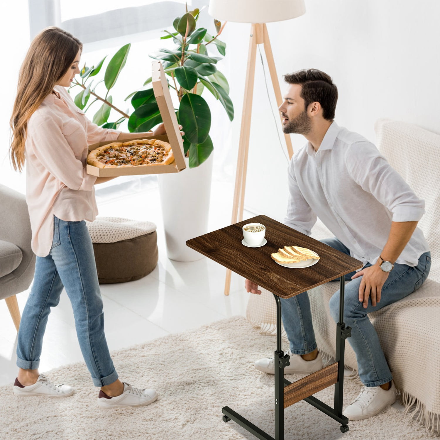 C Side Table Laptop Table Small Slim Snack Side Table for Couch Bed ...
