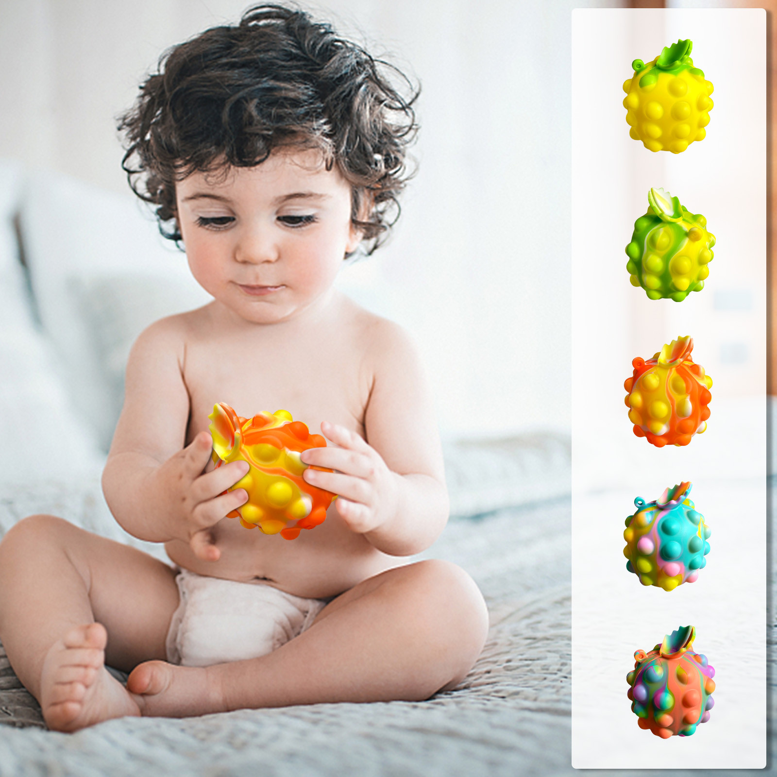 C Silicone Grip Ball Decompression Toy For Kids Fingertip Vent Stress ...