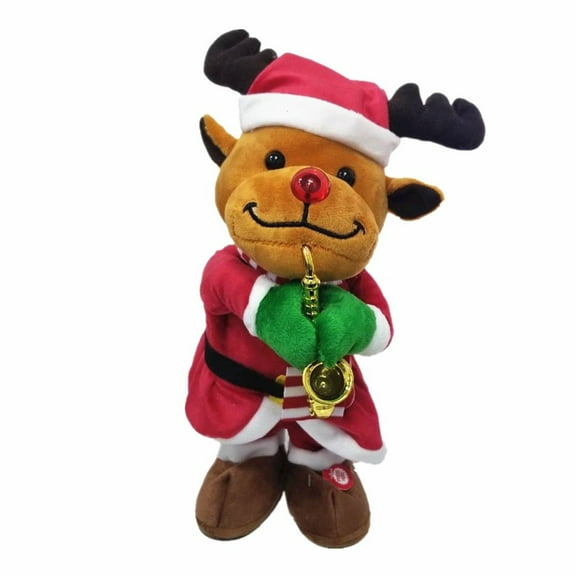 C Singing Plush Musical Santa Claus Toy For Kids Dancing Moving Christmas Decoration Holiday Novelty Gift