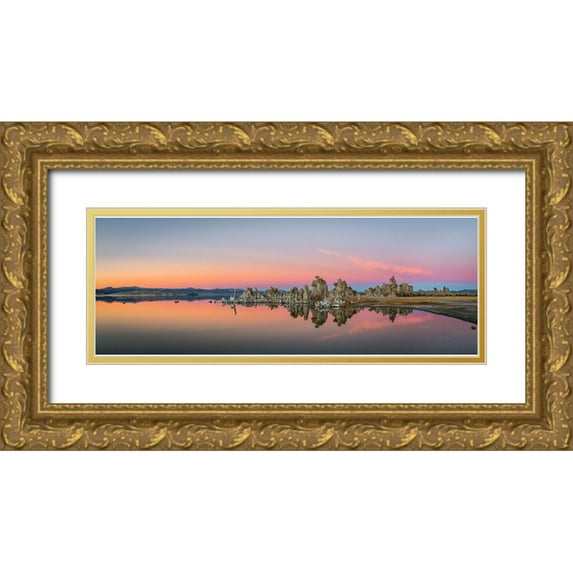 C. Sink, Jeffrey 24x11 Gold Ornate Wood Framed with Double Matting Museum Art Print Titled - Mono Lake Sunset