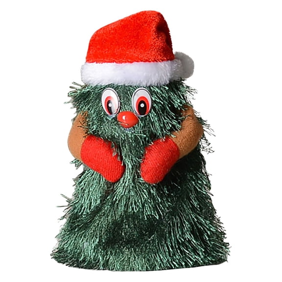 C Small Electric Dancing Singing Christmas Tree Doll Toy Requires 7 Battery Plastic Material Holiday Animated Decoration