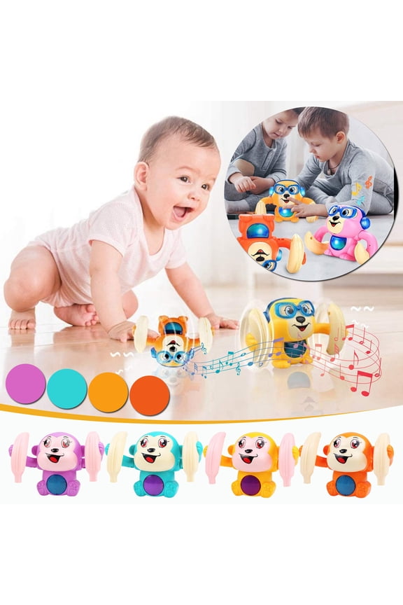 C Sound Activated Flipping Monkey Toy With Led Lights And Music Automatic Rolling Motion Fun Interactive Toy For Kids Requires 3 Aaa Batteries Not Included