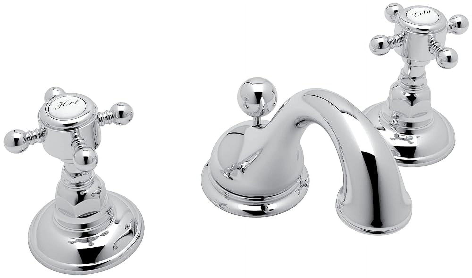 CSpout Widespread Bathroom Sink Faucet With Cross Handles, Chrome