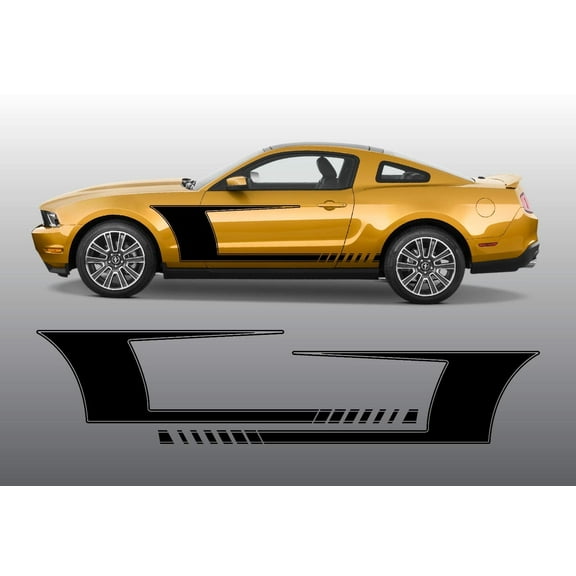 C-Stripe Kit Double Sided Graphic Decal Sticker Compatible with/Replacement for Ford Mustang
