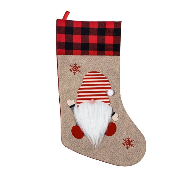 C Style C Gnome Christmas Stocking For Festive Decor And Holiday Use