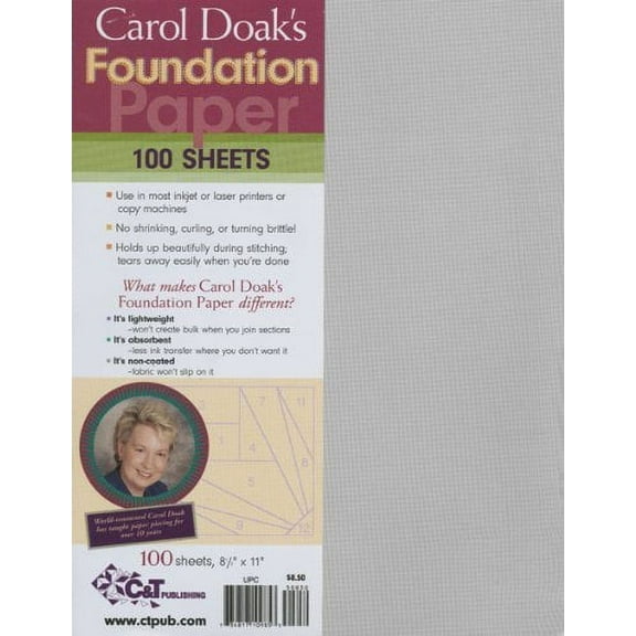 C&T Publishing Carol Doak's Foundation Paper 100/Pkg-8.5"X11"