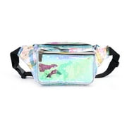 C.T.Soarsky Belt Bags Women Waist Bag Holographic Fanny Pack for Rave Festival Party-Pink
