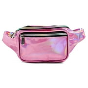 C.T.Soarsky Women's Belt Bags Clear Fanny Pack Rave Festival Holographic Waist Packs-Transparent Star