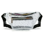 C.T.Soarsky Women's Waist Bags Holographic Fanny Pack Fashion Belt Bags-Purple Transparent Stars