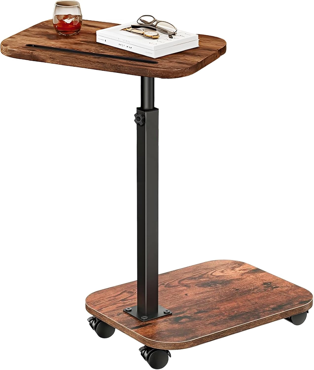 C Table End Table Adjustable Height, Cuopluber 360°Swivel TV Tray Table for Small Spaces, Couch Tables That slide under, C Shaped Side Tables living room and bedroom for Sofa, Bed,Chair, Snack